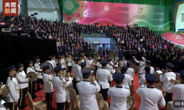 獨(dú)家視頻丨慶祝澳門回歸祖國25周年大會舉行 現(xiàn)場奏唱國歌