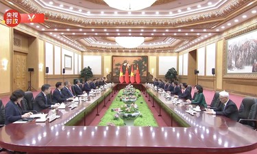 独家视频丨习近平会见越南总理：中越命运共同体建设开局良好 我们对此深感高兴