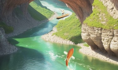 AI时政画报｜锦鲤畅清溪