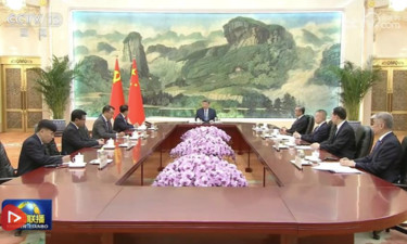 习近平会见老挝人民革命党中央总书记、国家主席特使沙伦赛