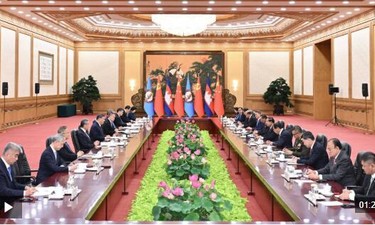 独家视频丨习近平会见洪森：共守和平、共谋发展、共创繁荣，扎实推进中柬命运共同体建设
