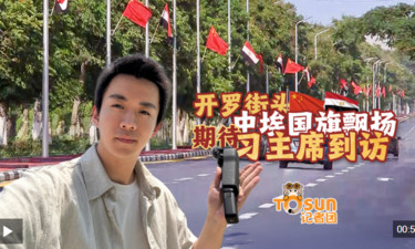 时政Vlog丨开罗街头中埃国旗飘扬 期待习主席到访