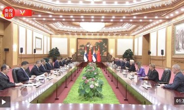 独家视频丨习近平会见塞尔维亚总统：弘扬正确二战史观 捍卫反法西斯战争胜利成果
